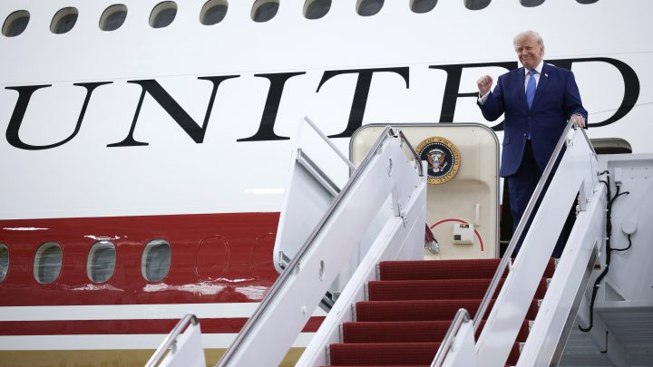 Air Force One, gifted to Trump from Qatar, arrives at Joint Base Andrews