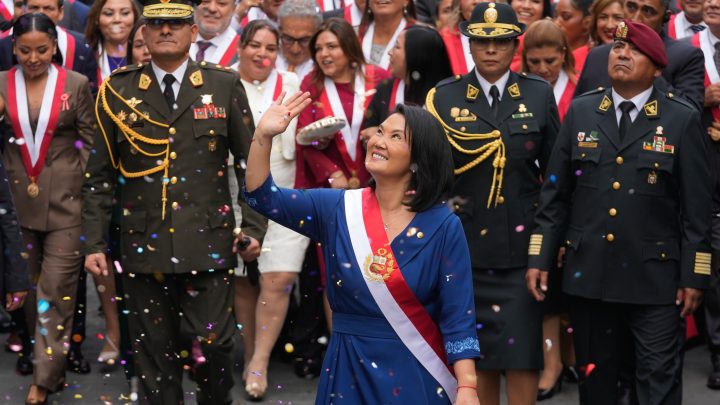 Keiko Fujimori is inaugurated as Peru’s president following a narrow election victory
