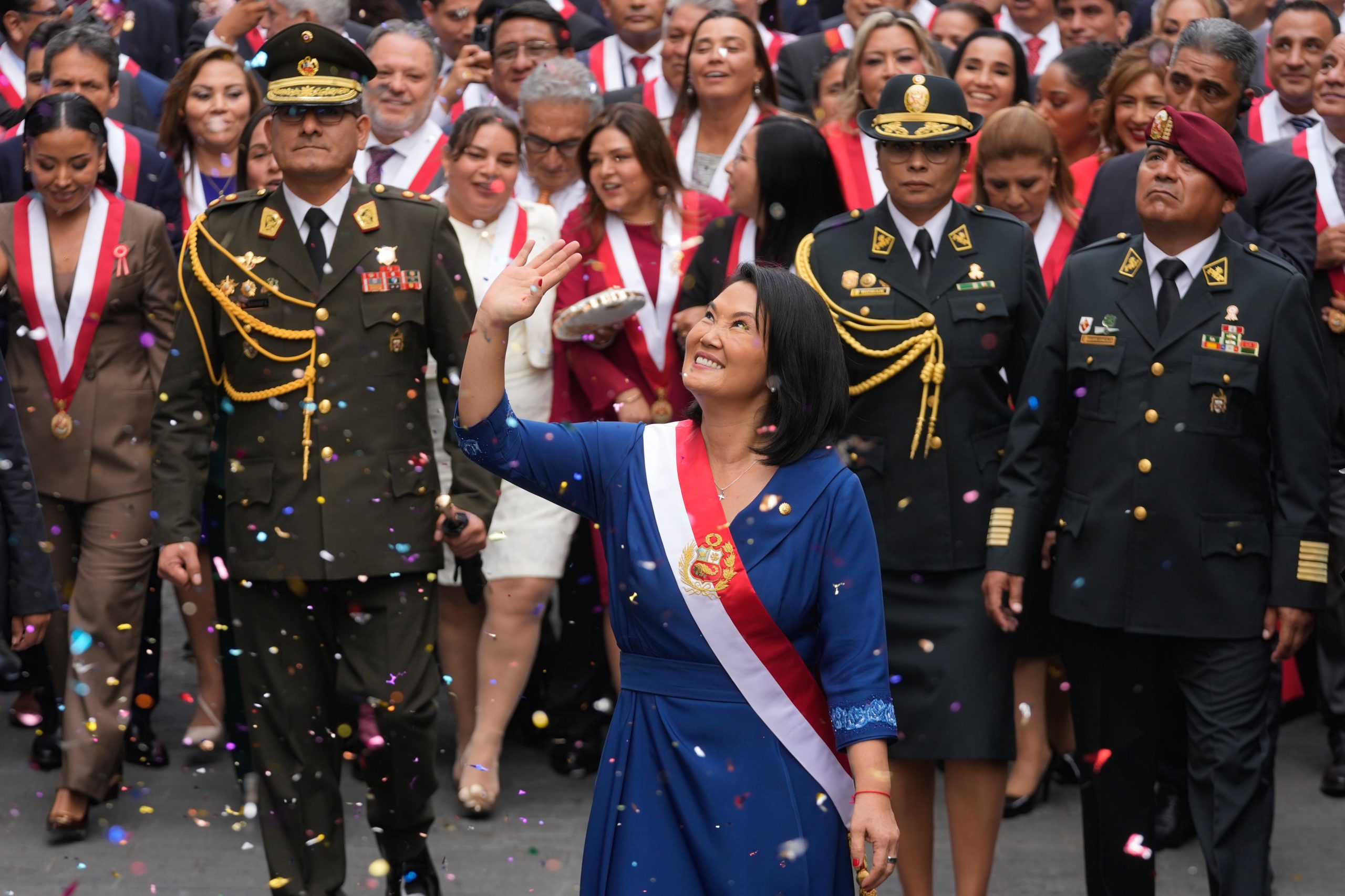 Keiko Fujimori is inaugurated as Peru’s president following a narrow election victory