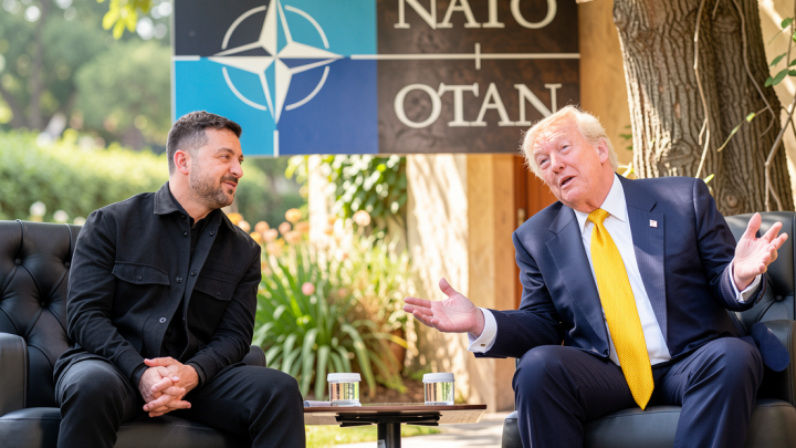 Trump wraps NATO summit on a positive note, after meeting Zelenskyy