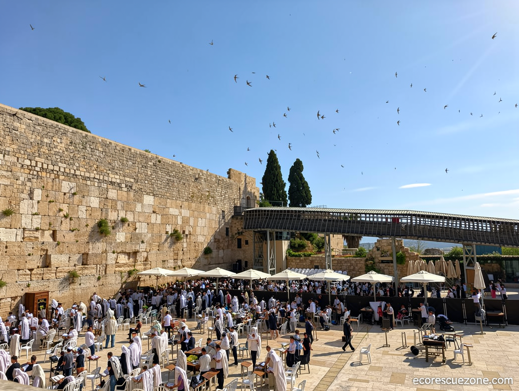 An Israeli paraglider tries to save migrating swifts that nest in the Western Wall